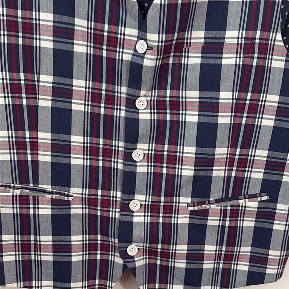Alan Flusser Plaid Button-Up Vest - large. - Picture 6 of 13
